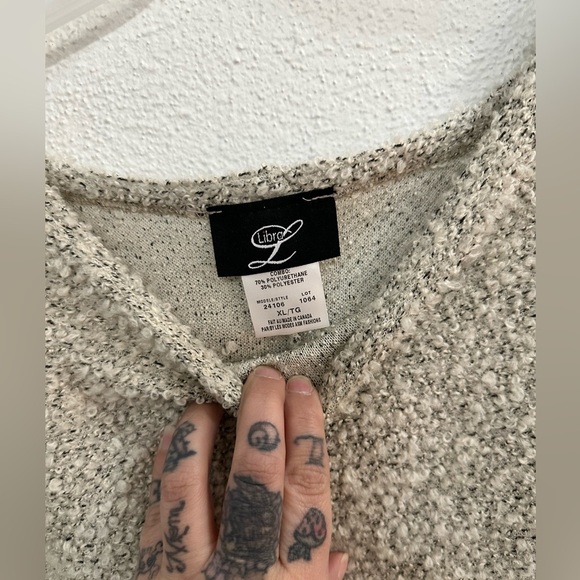 Women’s Libre 3/4 Sleeve Oversized Wool Blend Knit Sweater With Pockets Sz XL - Picture 4 of 6